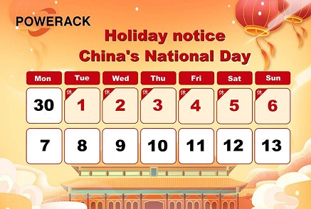 POWERACK Holiday notice China's National Day